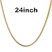 JINGRAYS 3mm Stainless Steel Curb Chain Necklace for Men Biker Punk Style Male Chain Link, 24 inches -Gold