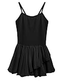 BELLE-LILI Girls Slim Solid Camisole Dance Ballet Dress Leotard with Chiffon Skirt