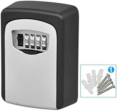 Gracesy Combination Key Safe Box-Key Lock Box Wall Mounted 4 Digit Weather Resistant Key Storage Box for Indoors or Outdoors Holds up to 5 Keys Secure Box Keys Holder