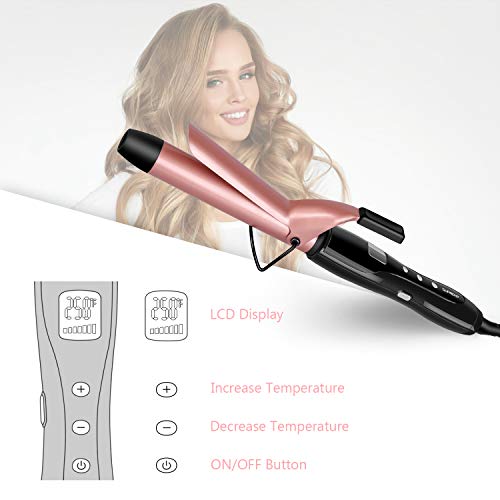 SUPRENT Curling Iron 1 inch with Ceramic Coating Barrel, 9 Adjustable Temperature Setting with Safety Lock, Auto Shut-Off for All Types of Hair (250℉ TO 410℉)