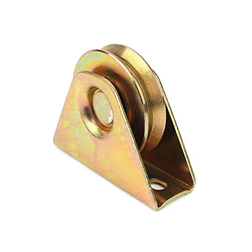 60mm Diameter Gold V Groove Wheel for Sliding Rolling Slide Chain Gear Rack Gate Track, Rigid Caster for Gate Frame,for Industrial Machines 2-2/5" - Thumbnail 2