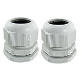uxcell 2 Pcs White Plastic PG29 Waterproof IP67 Cable Glands