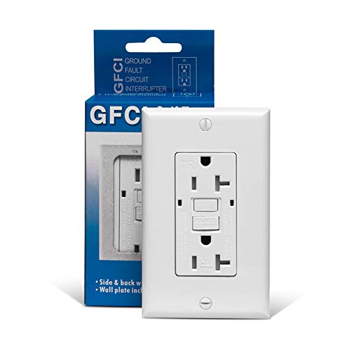 20amp GFCI Outlet Receptacle UL Listed Tamper Resistant Self test White 20A GFCI Duplex 