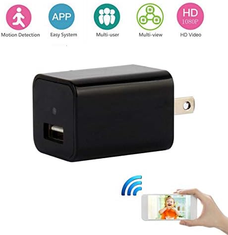 WiFi Hidden Camera Spy Wall Charger Camera Mini Wireless Adapter Nanny Cam for Home Security with Motion Detection
