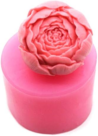 CoURTerzsl 3D Rose Flower Candle Soap Mold Silicone Cake Decorating Tool DIY Bakeware Pink