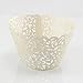 YOZATIA 60PCS Ivory Cupcake Wrappers, Lace Cupcake Liners Laser cut Cupcake Papers for Wedding/Birthday Party Decoration (ivory)