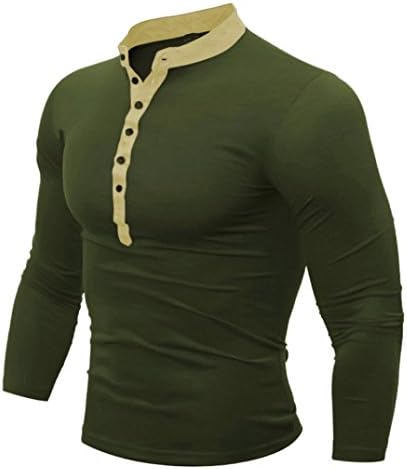 Men's Long-sleeved Tshirt,Toponly Men Spring Autumn Cotton Solid Color T Shirt Long Sleeve Top (Army Green, L)