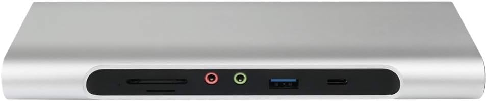 USB-C Docking Station with Charging Laptop. 4K UltraHD 4096x2160, VGA FullHD 1080p, Gigabit Ethernet, Card Reader, 1xUSB 3.1, 3xUSB 3.0, Audio and Mic (2-in1)