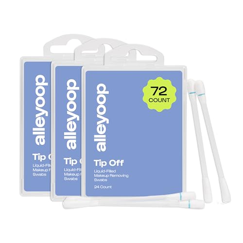 Alleyoop Cotton Swabs for Makeup, Tip Off Liquid-Filled Makeup Removing Swabs (…