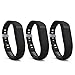 Teak Fitbit Flex Bands, Replacement Bands for the Fitbit Flex with Extra Security Clasp, Black, 3 Pack, Large, by
