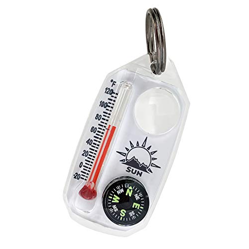 Sun Company TripleGage Zipper Pull Compass, Thermometer, and