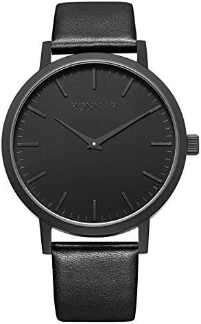 RONMAR RM9006G Luxury Sapphire Watches Leather Quartz Wrist Watches Business Watches for Men