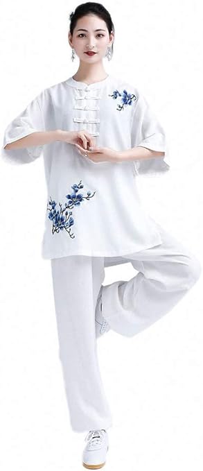 Amazon Co Jp 太極拳の服装女性の春夏の武道服の練習パフォーマンス服朝の運動服 F L ホーム キッチン