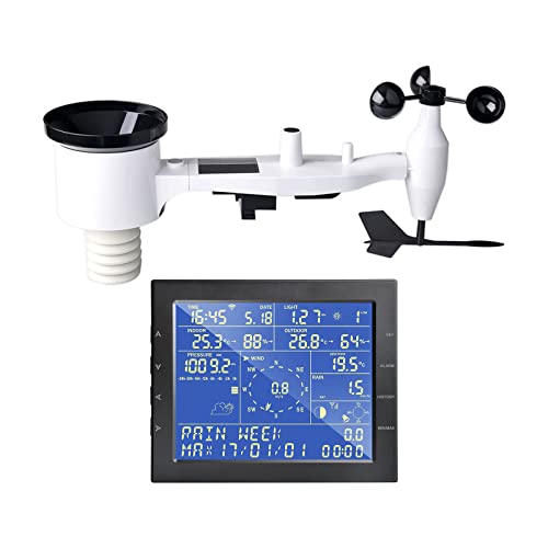 ECOWITT WS2320 Wi-Fi Weather Station, Wireless Outdoor Solar Powered 7-in-1 Weather Sensor and LCD Console Display, PC Software Operation, E-Mail Alert, 915 MHz