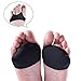 Welnove Fabric Metatarsal Pads Reusable Ball of Foot Cushions, Gel Forefoot Pads Pain Relief for Mortons Neuroma and Prevent Callus-2 Pieces L-Size of Black Metatarsal Pads