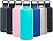 Simple Modern 84 Ounce Summit Water Bottle - Stainless Steel Half Gallon Flask +2 Lids - Wide Mouth Double Wall Vacuum Insulated Blue Leakproof -Caribbean