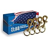 Hieno Supplies Flag Clips for Rope 4-Pack - Durable 3.2â€ Bronze Brass Snap Clip with Swivel Eyelet - Best for Flag Poles with Halyard Rope - 4 PCS Flag Pole Clips