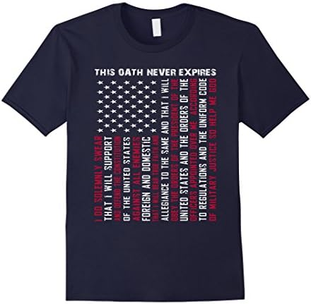 Men's Veterans T shirts - This oath never expires Medium Navy