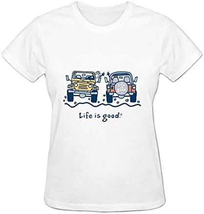 Angelaha Fashion Customed Jeep wave T Shirt For Women L White