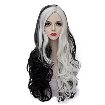 75cm Black Mixed White Topmax Lolita Mixed Long Curly Girls