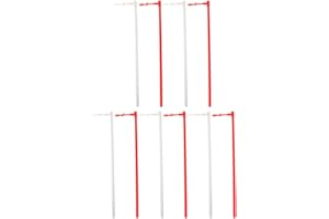 TEHAUX 10pcs DIY Plastic Pinwheel Rods Windmill Sticks Set Stable White Red Parts for Garden Outdoor
