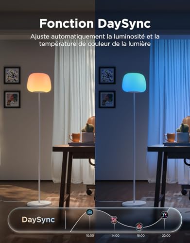 Govee Lantern Floor Lamp, RGBICWW LED Halo Lighting Floor Lamp & 1000 Scenes, Adjustable 1000K-10000K & 1400lm, Matter & Alexa Compatible, 160 cm Lamp for Living Room & Bedroom, Silicone, White