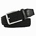 JIGUOOR Braided Stretch Belt, Golf Elastic Fabric Woven Belts Casual Men and Women (Black, Large)