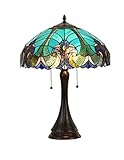 Chloe Lighting CH16780VG16-TL2 Amor Tiffany-Style Victorian 2 Light Table Lamp with Shade, 21.5 x 16 x 16