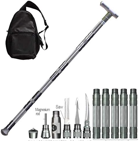 YAH Multi-Purpose Trekking Pole Outdoor Crutches Walking Poles Outdoor Camping Defense Stick Safety Multi-Functional Home Rod Hiking Survival Tool