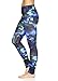 Nicole Miller Active Women's Flekka Printed Leggings - Performance Activewear Workout Pants - Coastal Turkish Sea Blue, Small