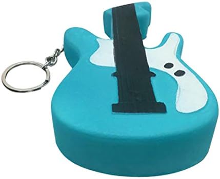 QuickGrowth Slow Rising Squishy Squeeze Jumbo Stress Stretch Guitar Cream Scented Slow Rising Toys (blue)