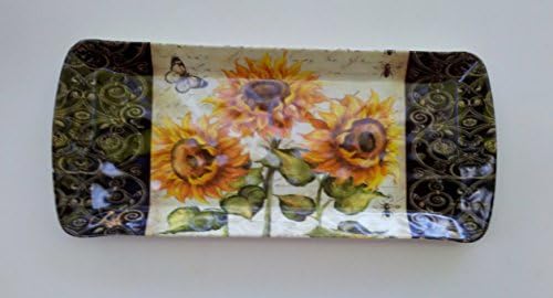 15" Sunflowers Melamine Plastic Serving Tray