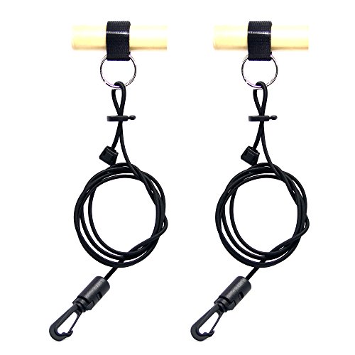 SAMSFX Adjustable Kayak Safety Bungee Paddle Leash Fishing Rod Leash Accessory Leash 2pcs
