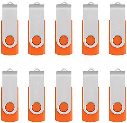 areFlash 10Pcs USB 2.0 Flash Drive Memory Stick Fold Storage New Design Easy to Carry (4GB, Orange)