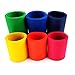 Beer Can and Bottle Insulators, Indestructible Foam Coolers, 6 Pack of Assorted Solid Colors, Blue, Red, Orange, Green, Yellow, Navy Blue
