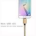 Micro USB Charger cable,Power-7 2-Pack(6ft) Durable Braided Fast Charge and Sync Cord for Samsung Galaxy S7 Edge S6 S4 S3,Note 3 4 5,Moto G4 G5 Plus,LG G3 G4,Windows,ZTE, More (Gold/Red)
