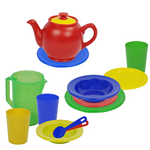 IQ Toys 40 Piece Play Dishes Set Pretend Play Childrens Unbreakable Toy