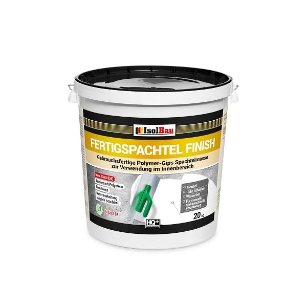 Isolbau Fertigspachtel Finish Q1-Q4 - Gebrauchsfertige Polymer-Gips Fertig-Spachtelmasse für innen - 3 x 20 kg Eimer… – Bild 3