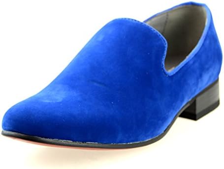 AN by LUCIUS Men's Suede Feel Plain-toe Opera Shoes, Blue, 41 EU (US Men's 8.5 M)