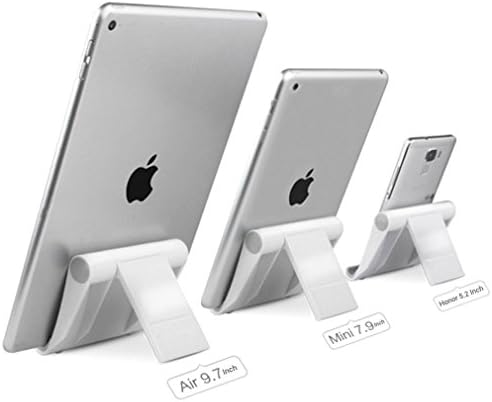 Live Direct 1 pcs Multi-Angle iPad Stand, Universal Portable Durable Adjustable Holder for Tablets, E-readers and Smartphones (White)