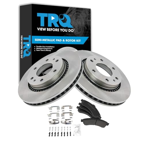 TRQ Front Brake Pad and Rotor Set Semi Metallic Compatible with 2006 Isuzu Ascender Image