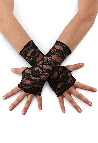 Balera Dance Costume Fingerless Gloves Stretch Lace