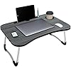 GROSSe-Laptop-Bed-Table-Lap-Standing-Desk-for-Bed-and-Sofa-Breakfast-Bed-Tray-Laptop-Lap-Desk-Folding-Coffee-Tray-Notebook-Stand-Reading-Holder-for-Couch-Floor-Kids60-x-40-cm-Black GROSSē Laptop Bed Table Lap Standing Desk for Bed and Sofa Breakfast Bed Tray Laptop Lap Desk Folding Coffee Tray…