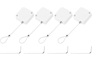 MECCANIXITY 4.9 ft Retractable Cable Lock with Latch Remote Control Security Lock with Adjustable Cord Tether Anti Theft for 