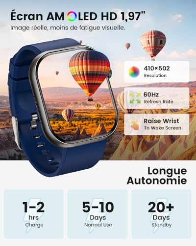 2026 New Men's Smart Watch with ECG, HRV, Blood Pressure, 1.97 Inch AMOLED Health Watch with 24H Heart Rate Tracking, SpO2, Sleep Tracking, BMI, iOS Android