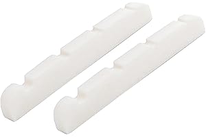 DIAO79NI 2Pcs Basic 38mm Flat Bottom Bone Slotted Bass Nut for 4 String Bass Guitar, 38x3x5.5mm