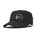 The Vintage Year Washed Cadet Cotton Twill Adjustable Military Radar Caps (Black Heavy Stitching)