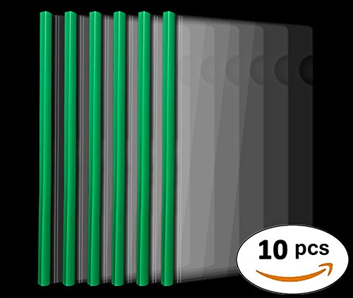 Plastic File Folder Sliding Bar Report Covers,40 sheet capacity, Transparent Resume Presentation File Folders Organizer Binder For A4 Size Paper, 10 Pcs