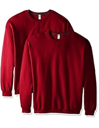Fruit of the Loom Sudadera de cuello redondo para hombre (2 unidades)