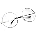 grinderPUNCH - Non-Prescription Round Circle Frame Clear Lens Glasses Large Silver